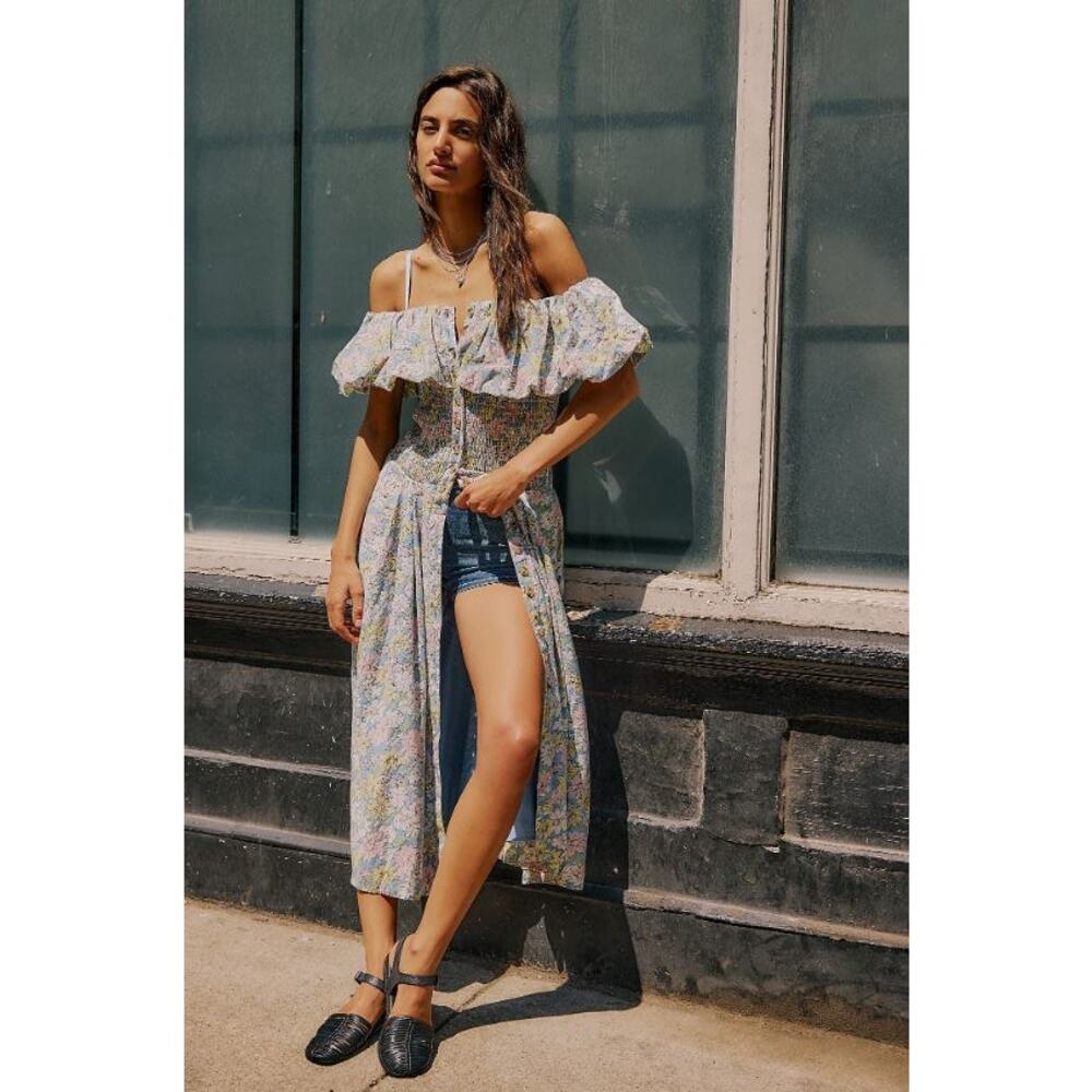 Free People Women's Lewis Maxi Dress Pastel Combo Multicolor Size L NWT - Picture 4 of 10